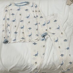 Kyte BABY Dinosaur Pajama Set - Blue and Cream